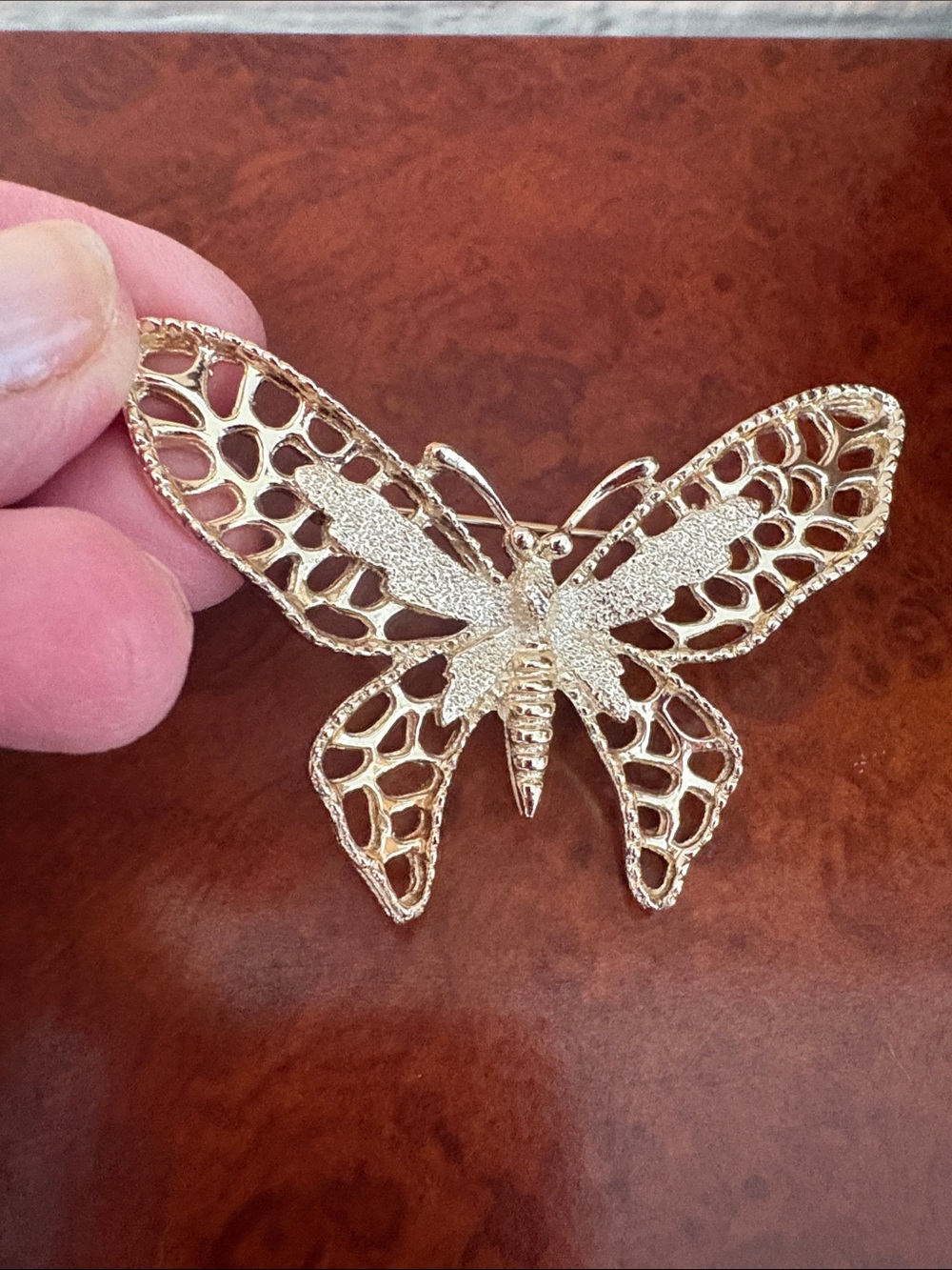 Vintage Sarah Coventry Goldtone Butterfly Brooch